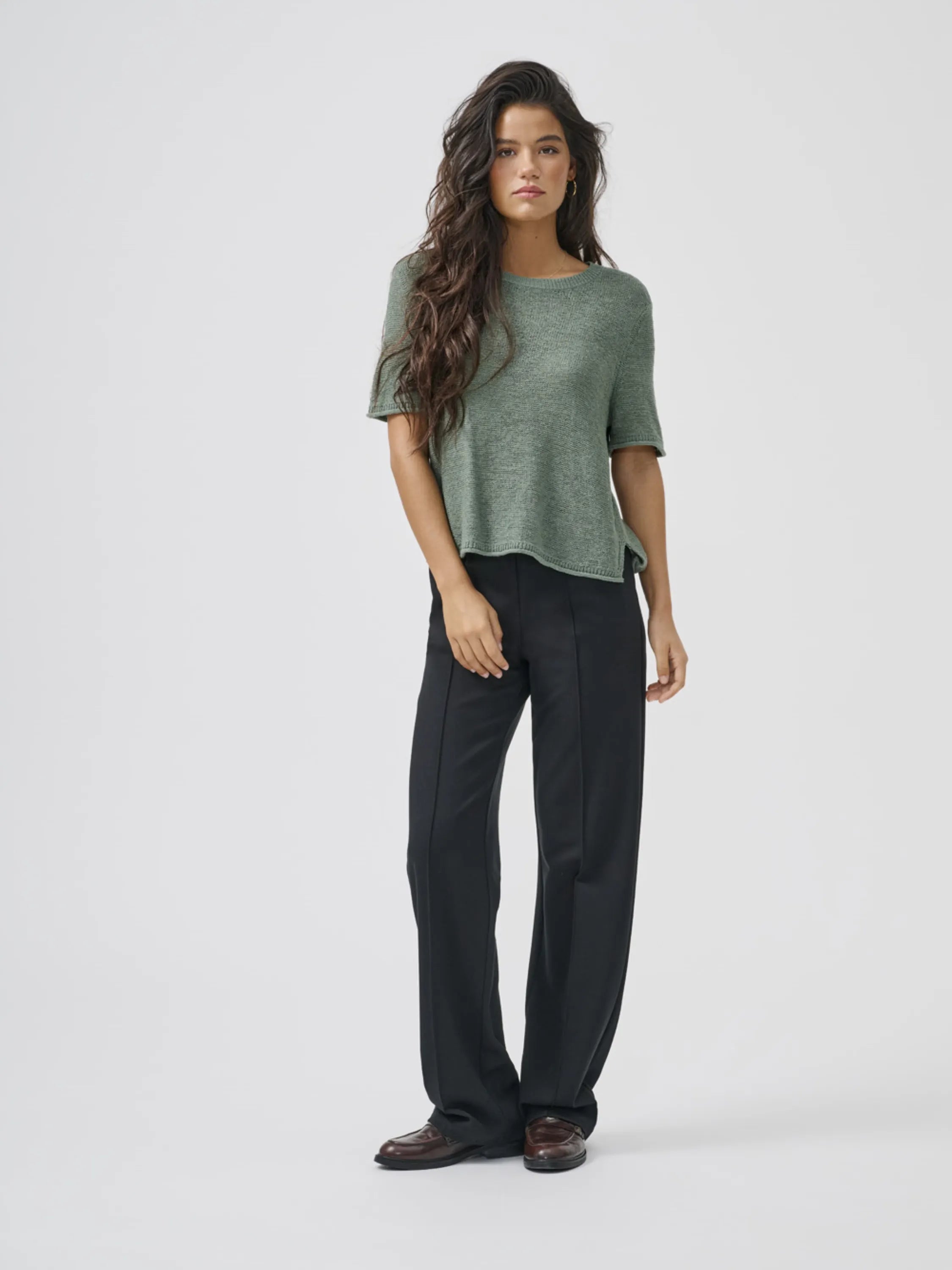 Feine Stoffhose Wide Leg