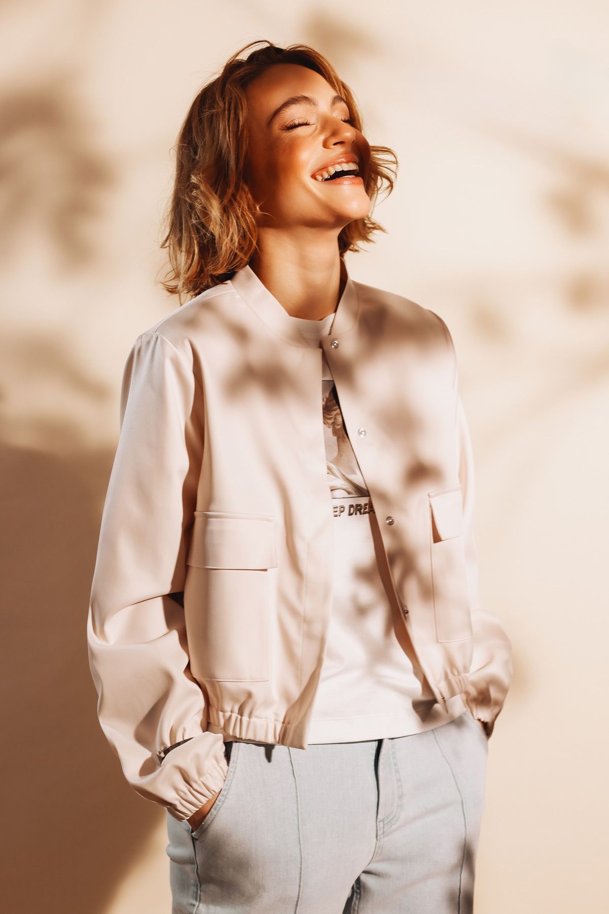 Cargojacke in Satin-Optik