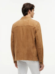 Lederjacke mit aufliegendem Kragen