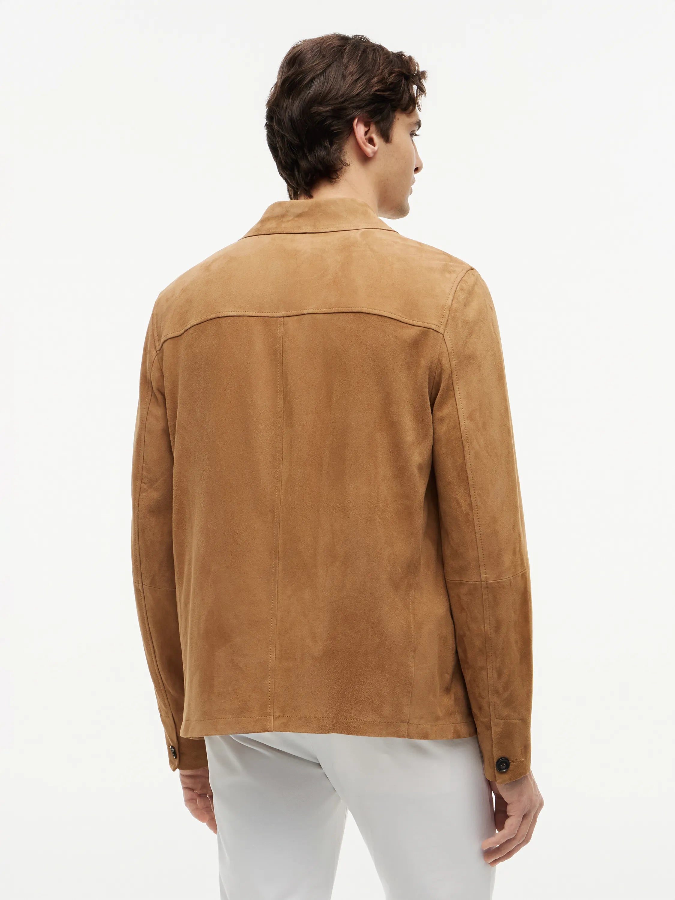 Lederjacke mit aufliegendem Kragen