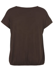 T-Shirt mit Wasserfall-Kragen