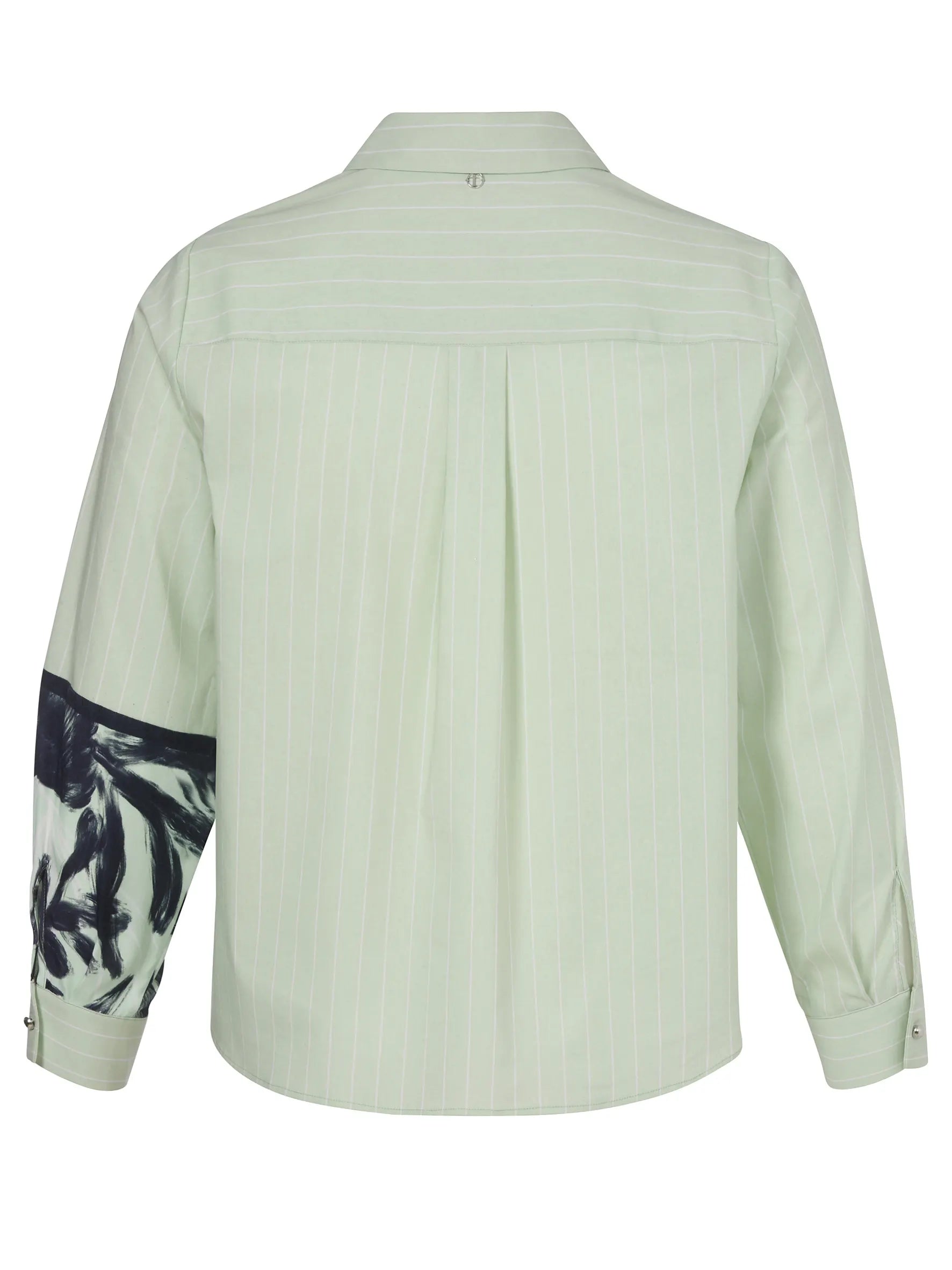 Bluse Hemdkragen 1/1 Arm Druck Materialmix