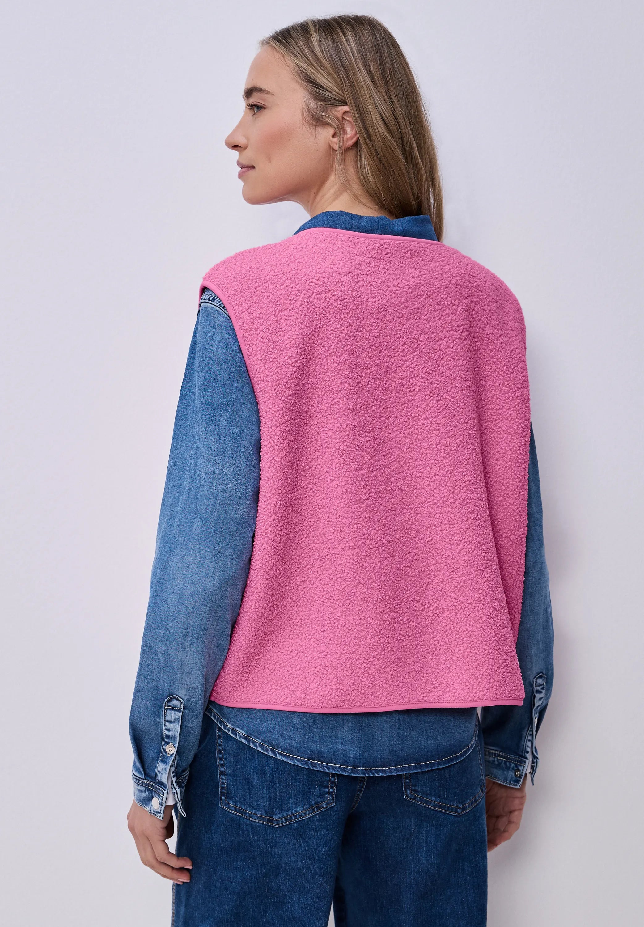Teddy-Weste mit V-Neck