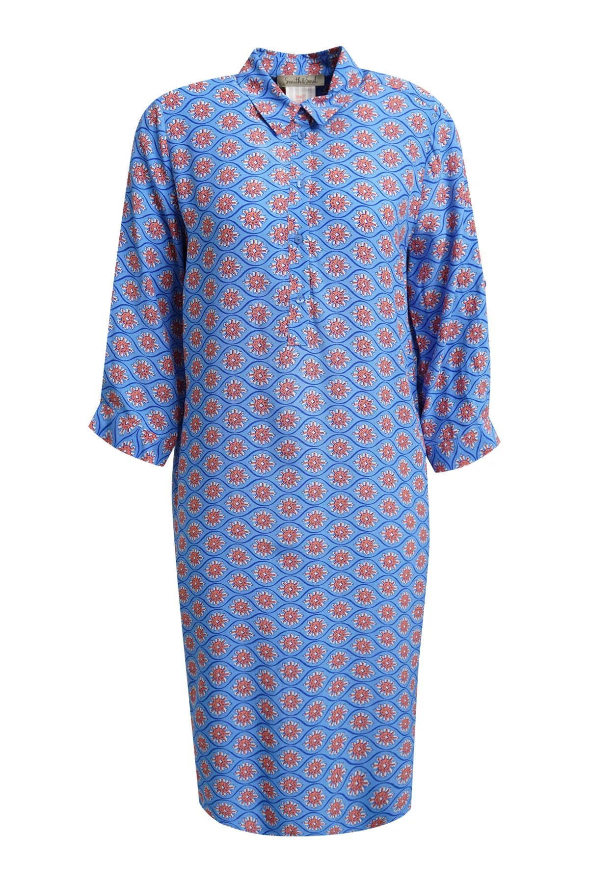 Hemdblusenkleid Midi aus Viskose