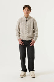 Strickpullover mit Stehkragen