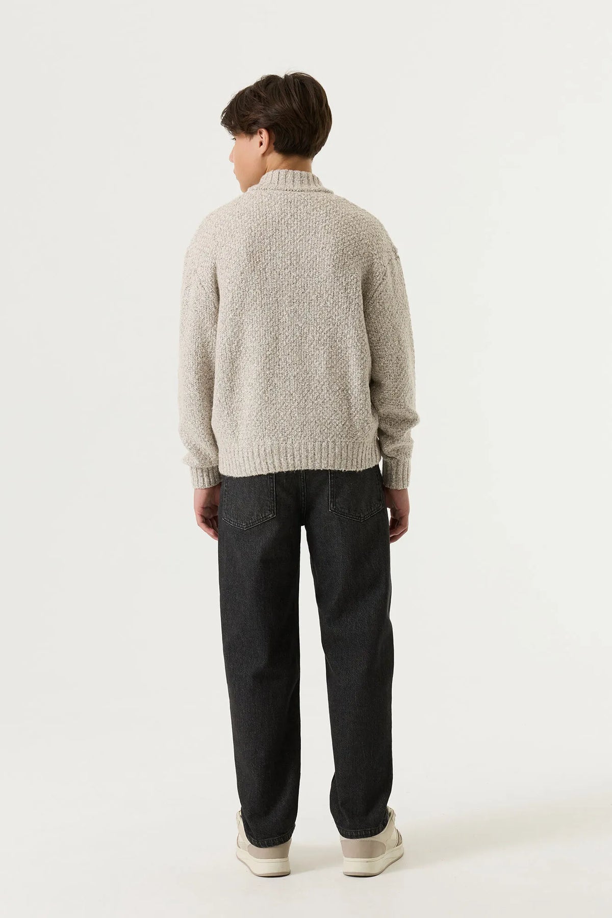 Strickpullover mit Stehkragen