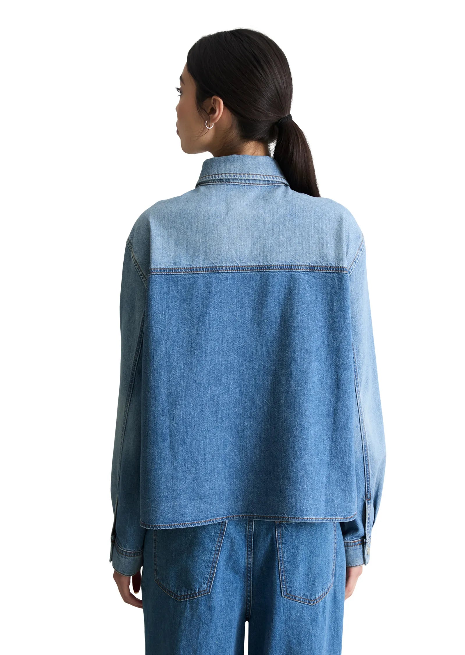 Jeansbluse aus Baumwolle