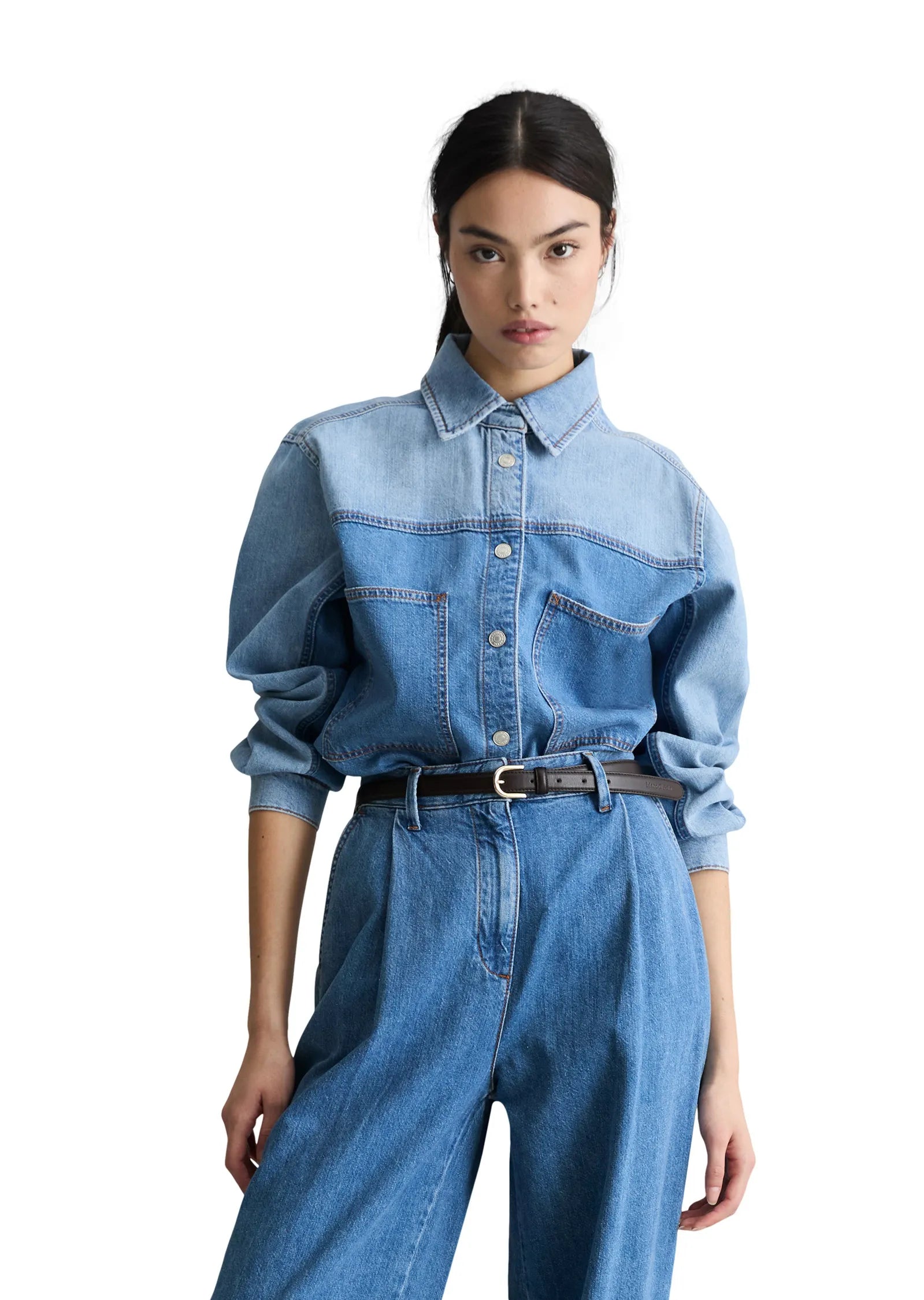 Jeansbluse aus Baumwolle