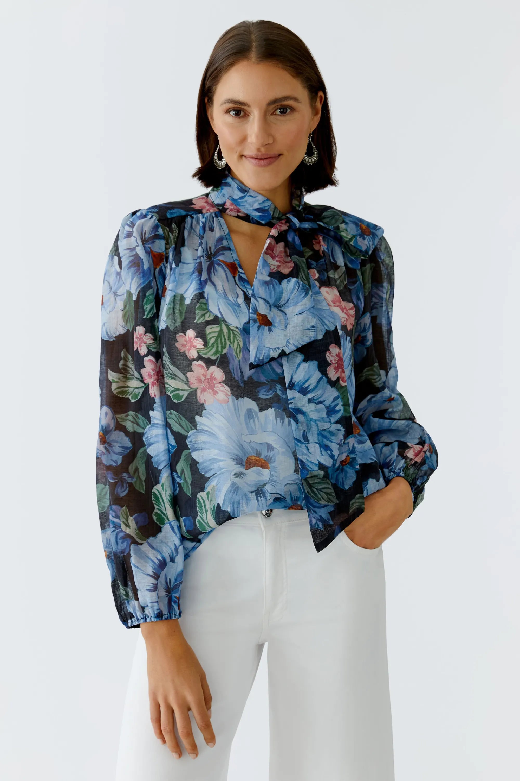 Bluse floral aus Viskosemix