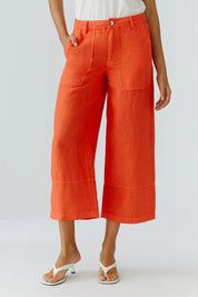 Leinenhose 3/4 Wide Leg