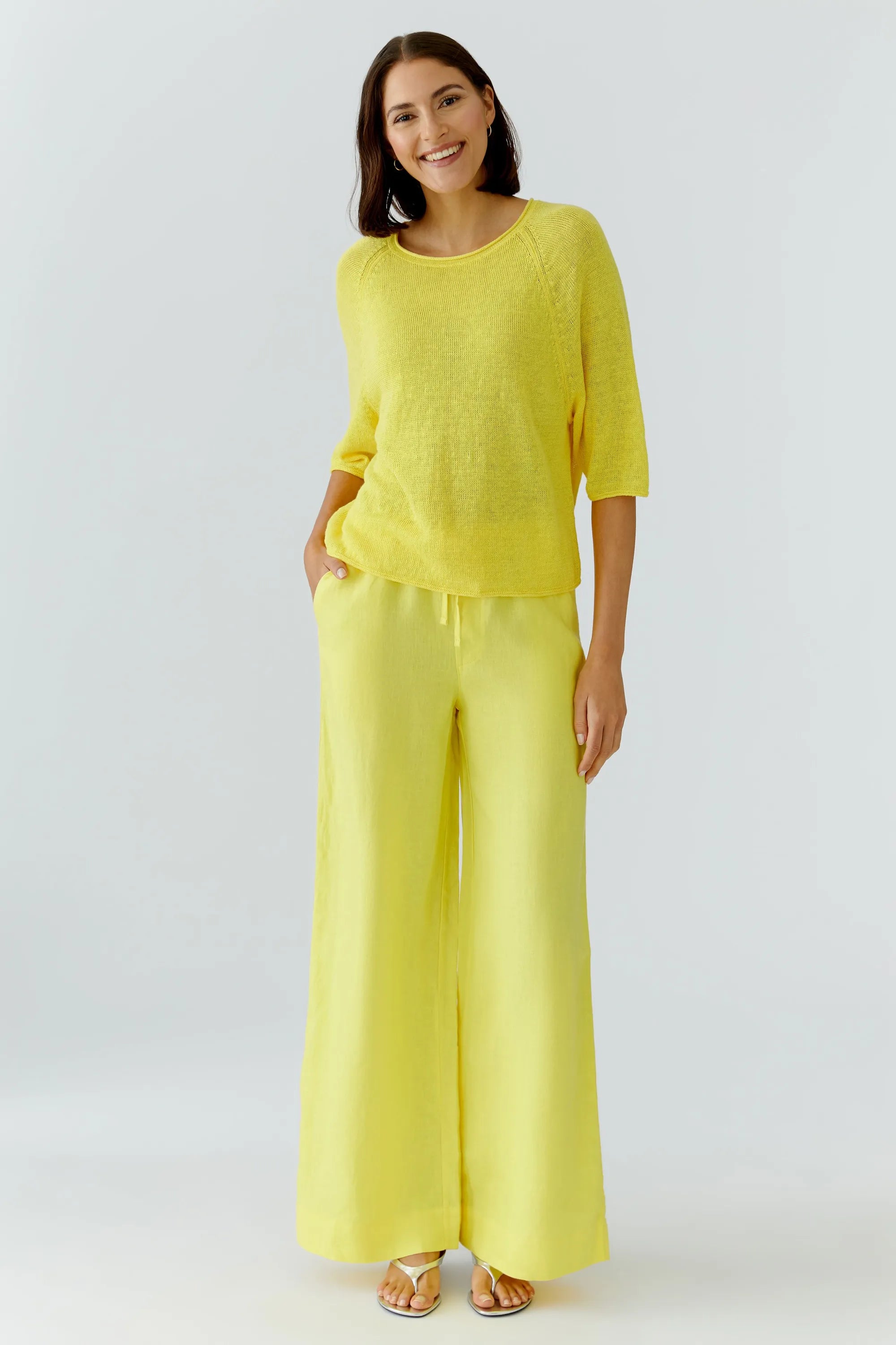 Leinenhose Wide Leg