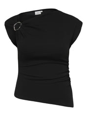 Asymmetrisches Jersey-T-Shirt