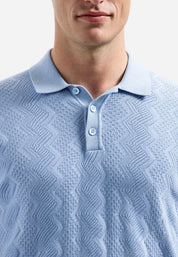 Strick-Poloshirt aus Baumwollmix