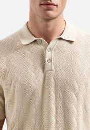 Strick-Poloshirt aus Baumwollmix