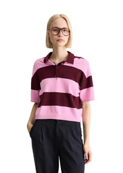 Strick-Poloshirt aus Baumwollmix