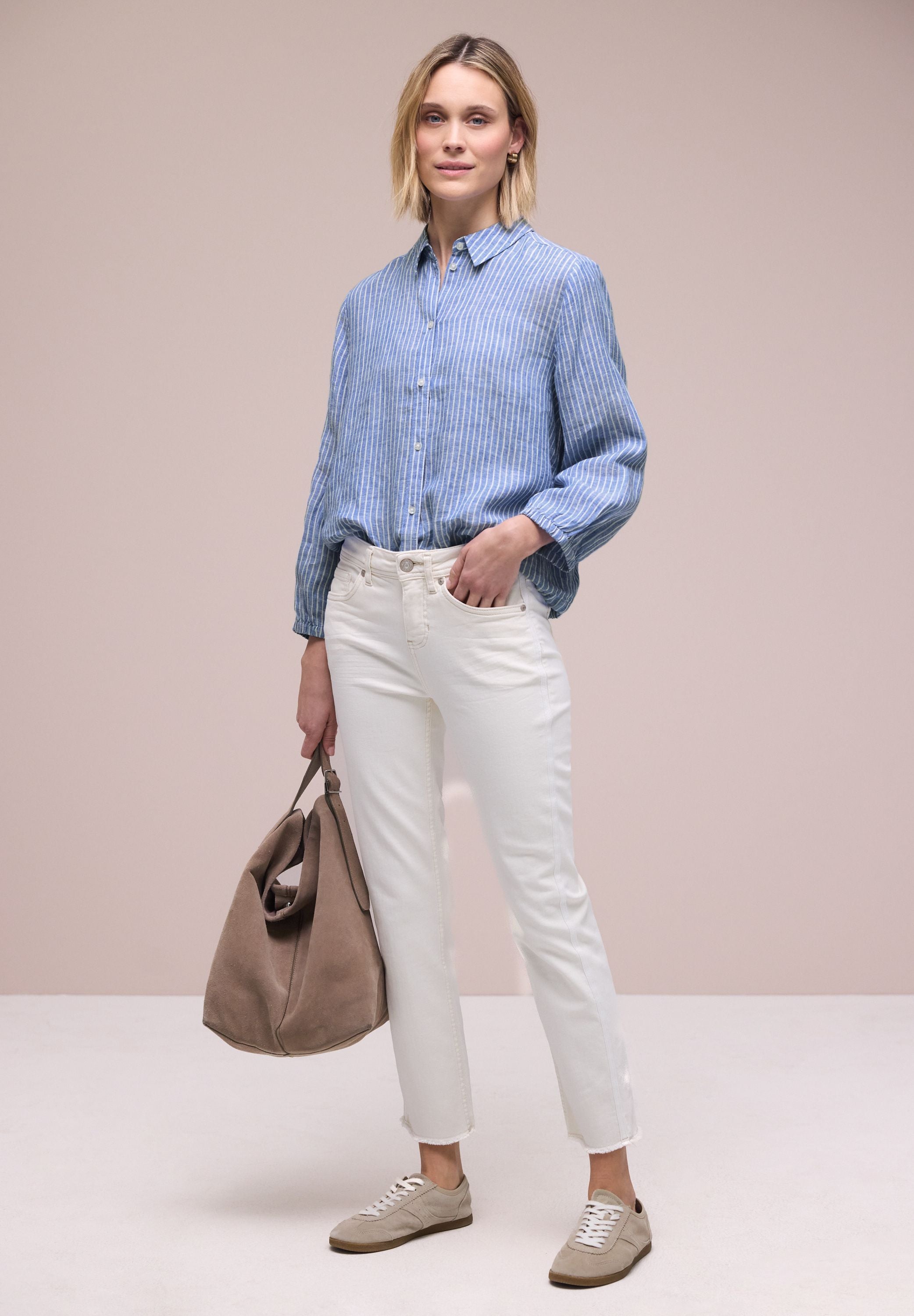 Leinenbluse gestreift