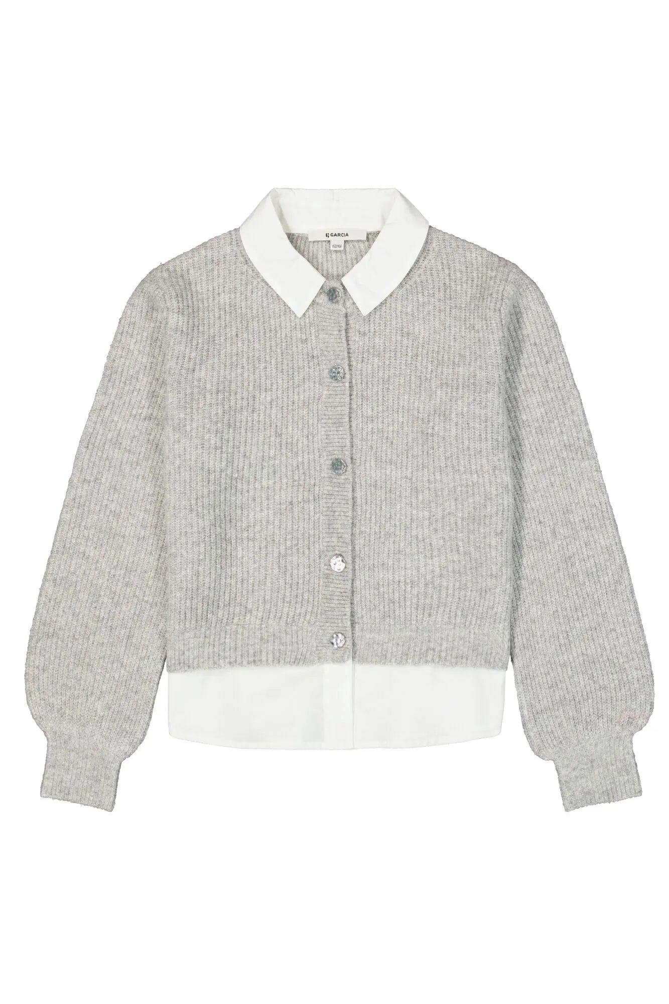 Strickjacke mit Hemdkragen