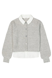 Strickjacke mit Hemdkragen