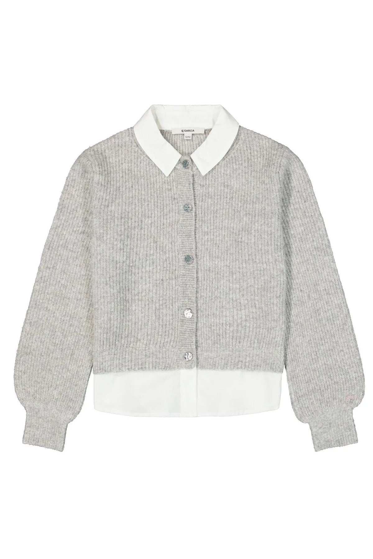 Strickjacke mit Hemdkragen