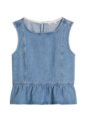 Jeans-Volant-Bluse Relaxed Fit
