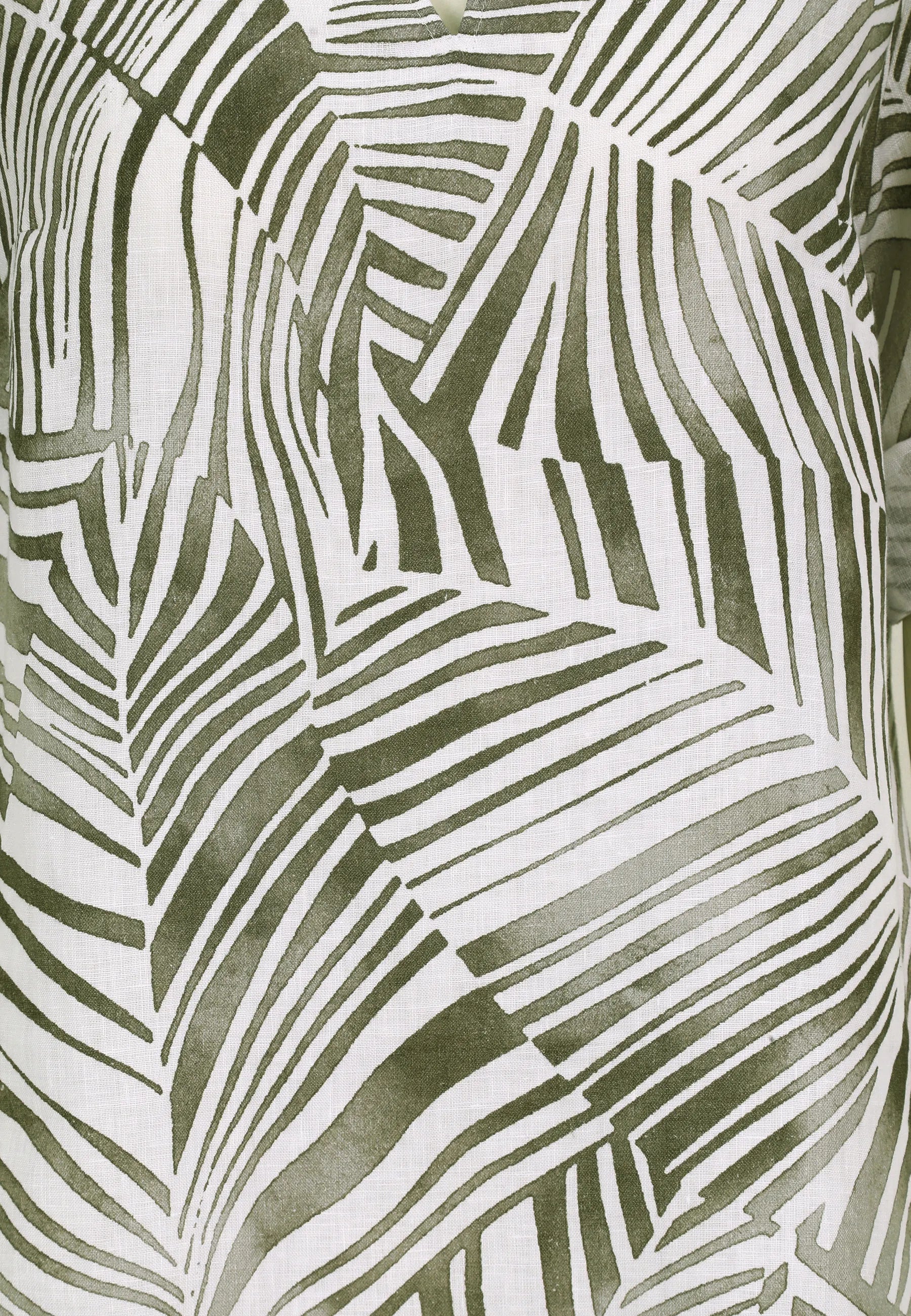 Leinenbluse mit Grafik-Print
