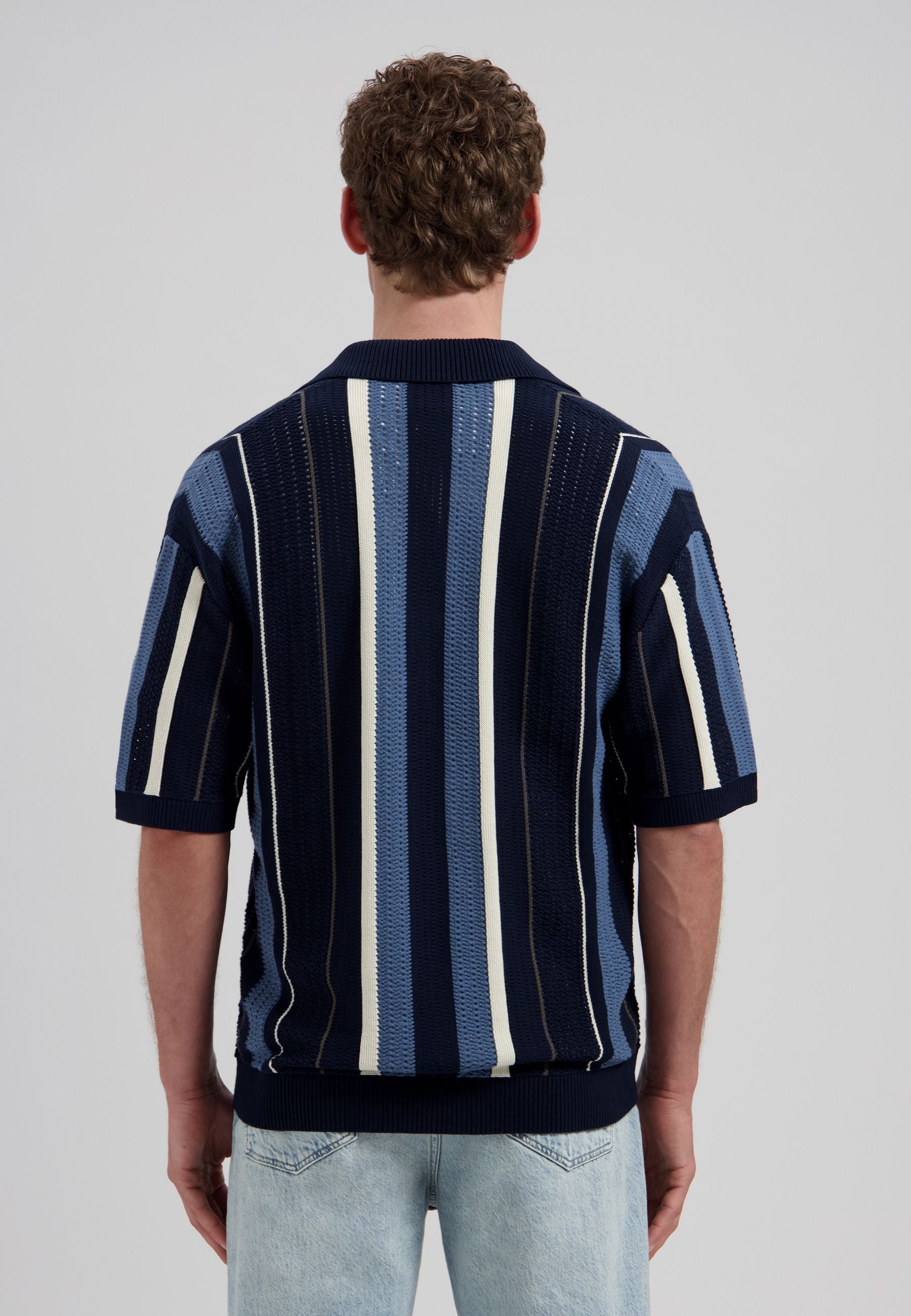 Strick-Poloshirt aus Leinen