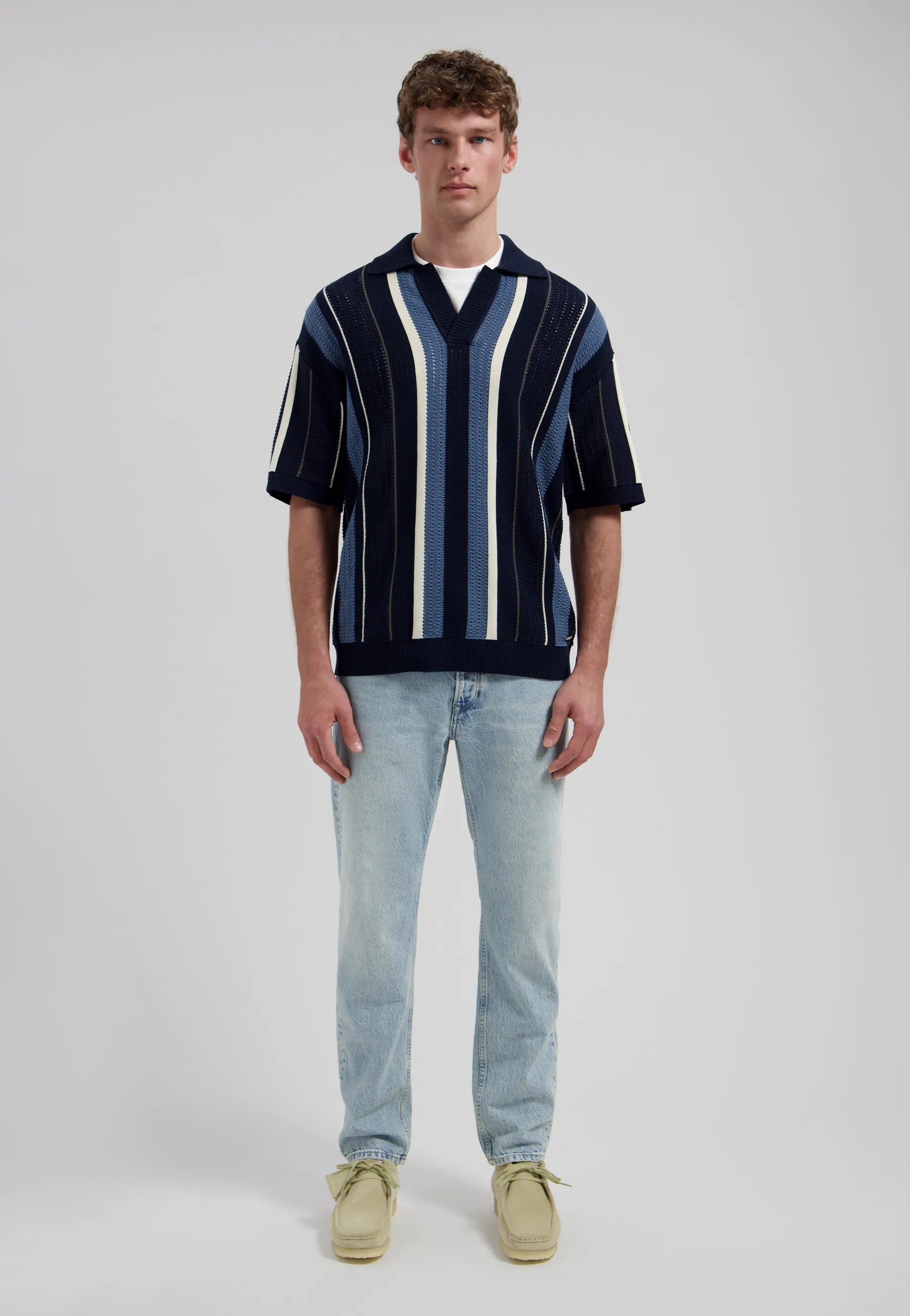 Strick-Poloshirt aus Leinen