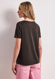 T-Shirt mit Rundhals und Wording