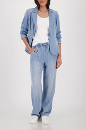 Jeans-Blazer gestreift