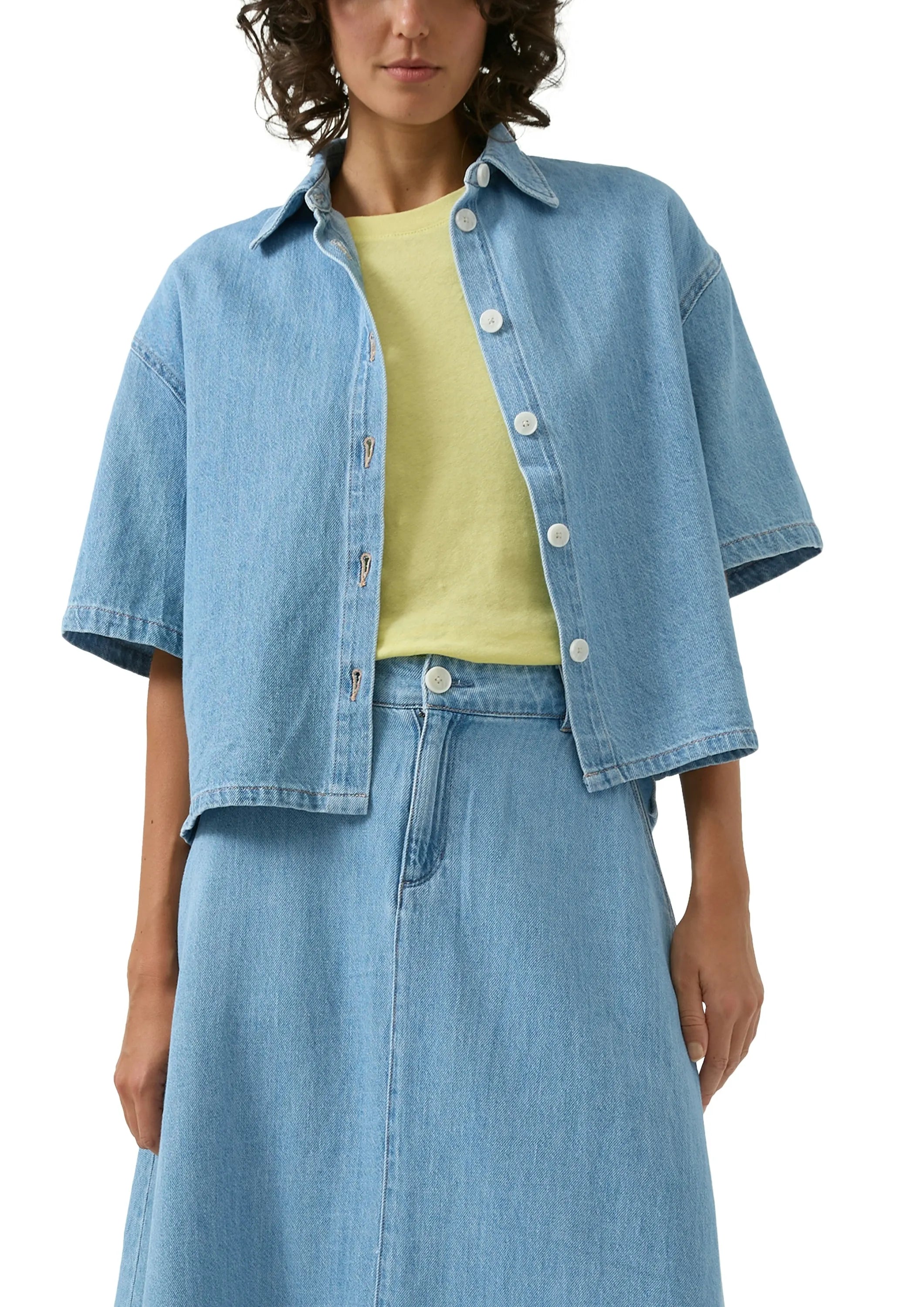 Jeansbluse aus Baumwolle