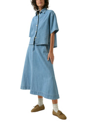 Jeansbluse aus Baumwolle