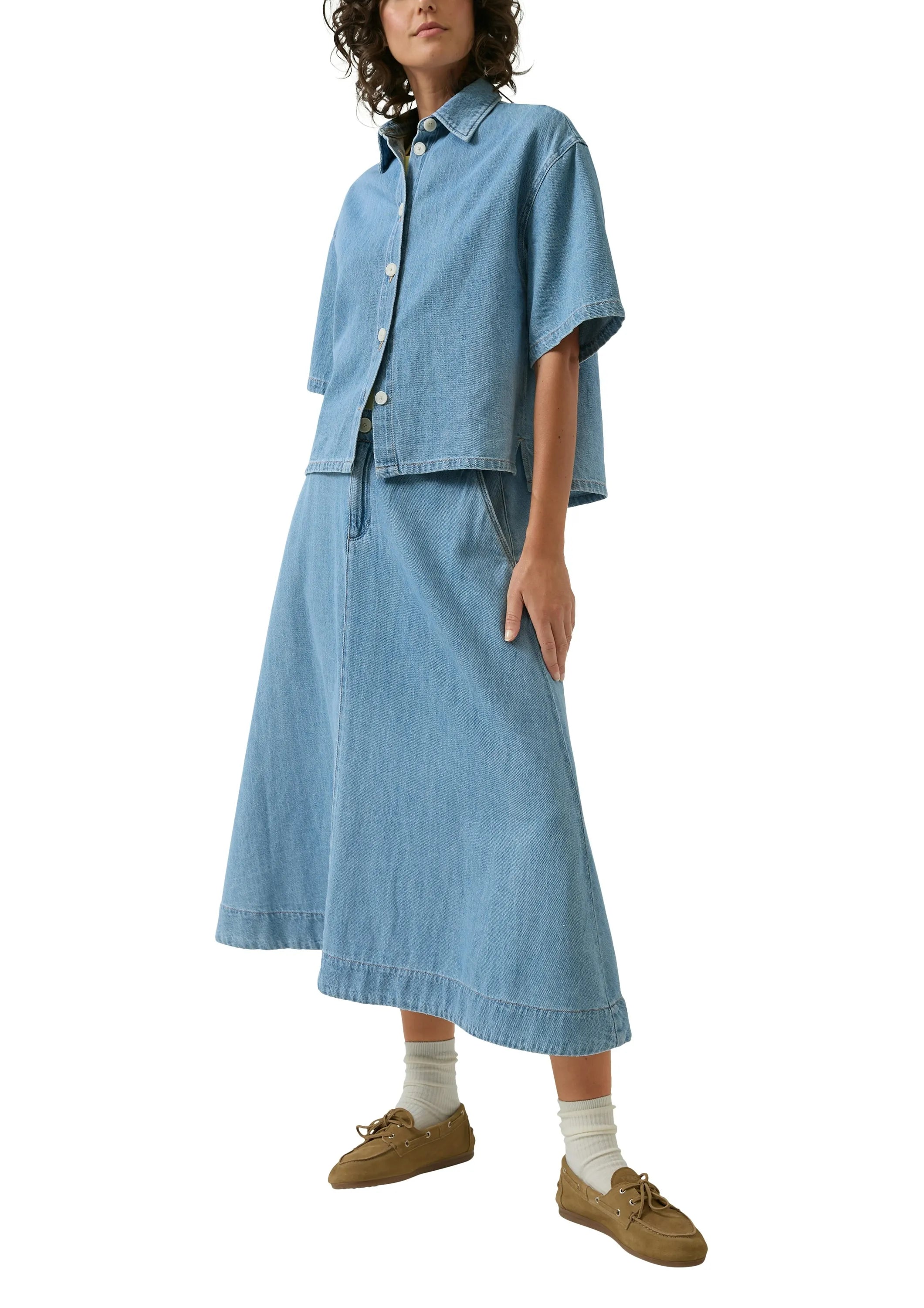 Jeansbluse aus Baumwolle