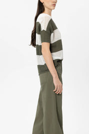 Leinen-T-Shirt gestreift