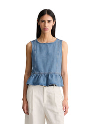 Jeans-Volant-Bluse Relaxed Fit