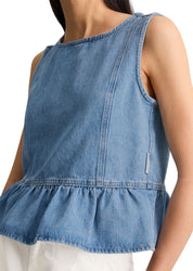 Jeans-Volant-Bluse Relaxed Fit