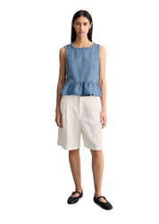 Jeans-Volant-Bluse Relaxed Fit