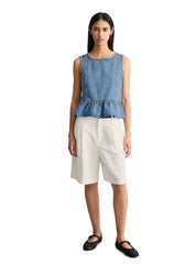 Jeans-Volant-Bluse Relaxed Fit