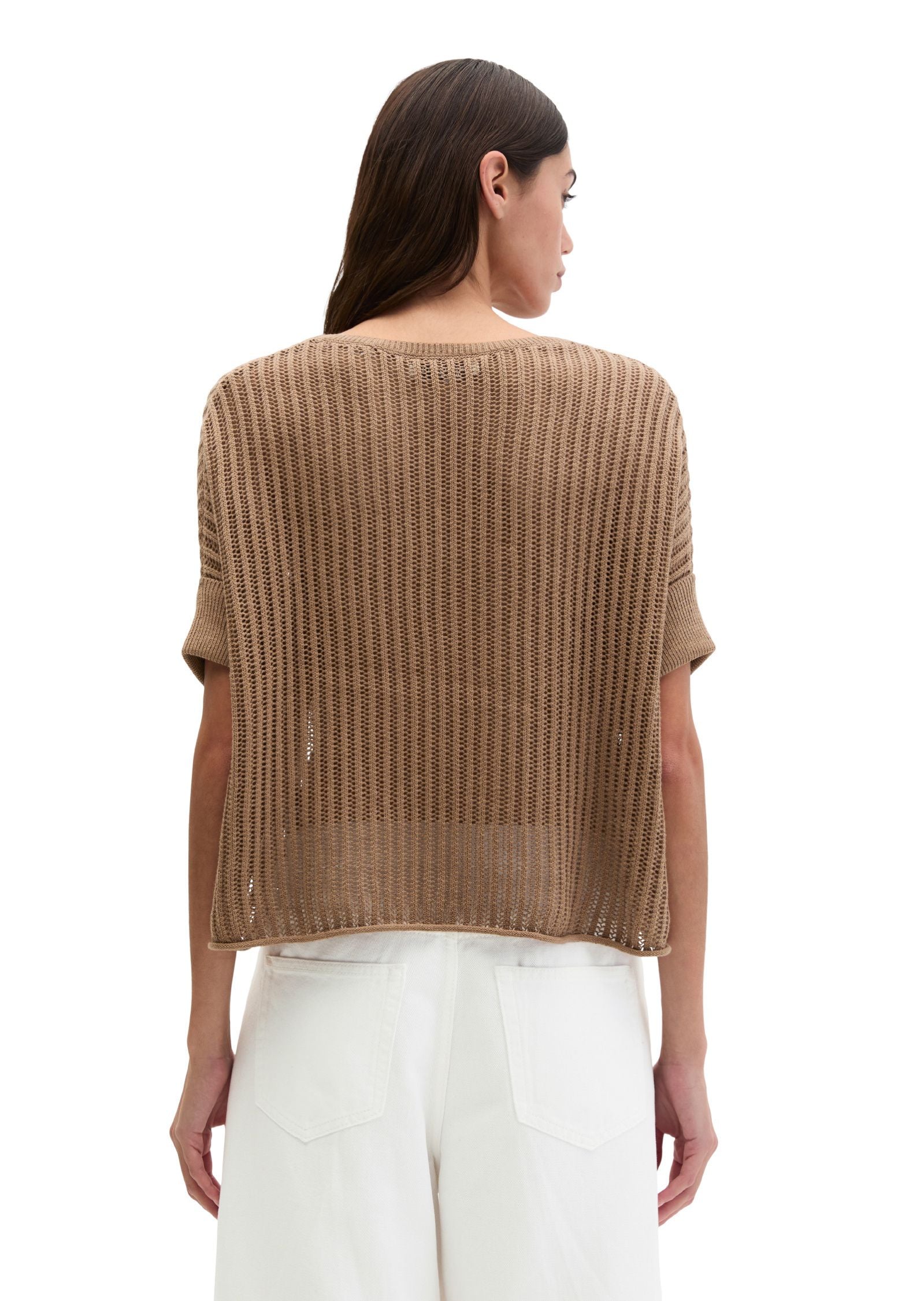 Kurzarm-Strickpullover Boxy Fit