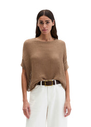 Kurzarm-Strickpullover Boxy Fit