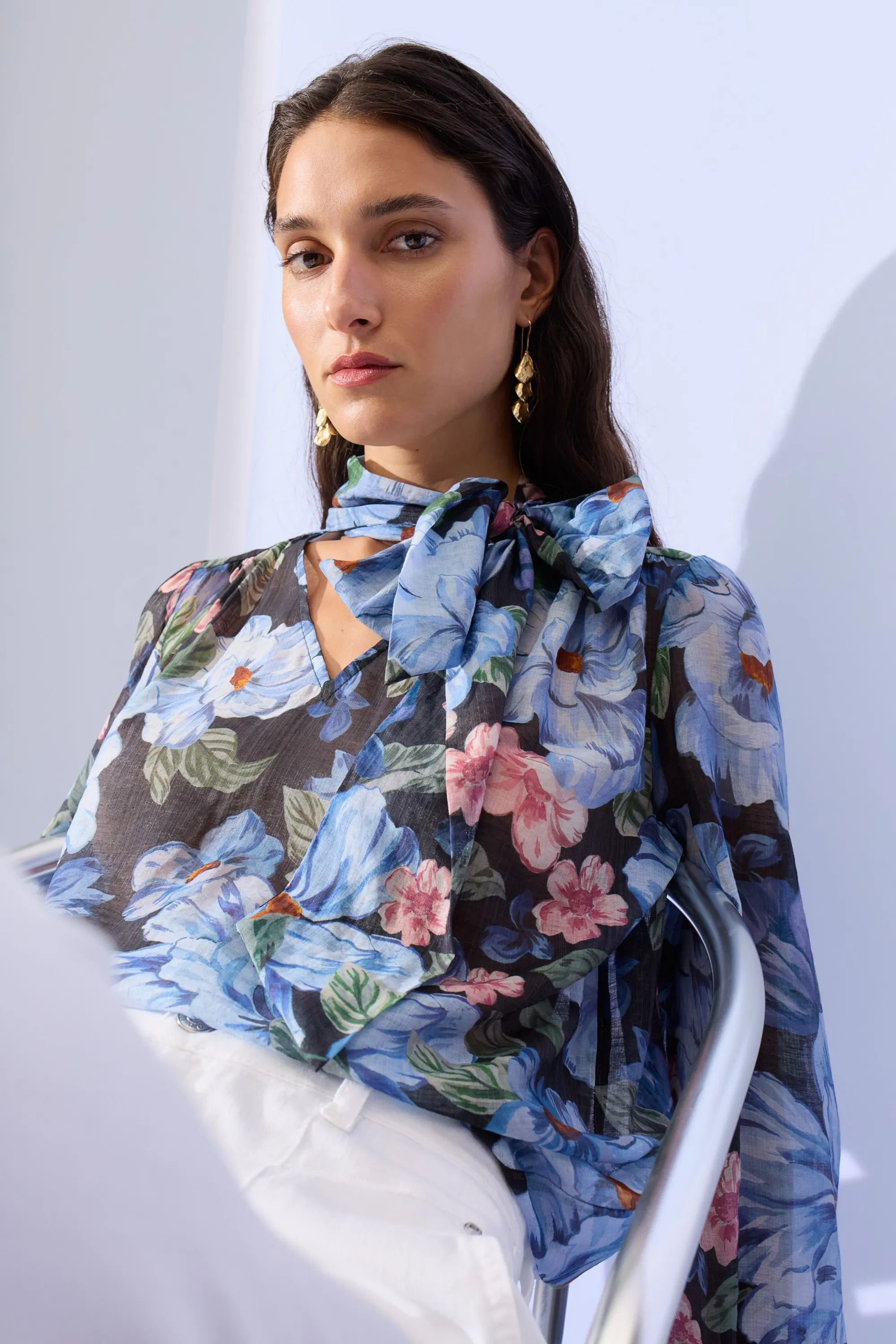 Bluse floral aus Viskosemix