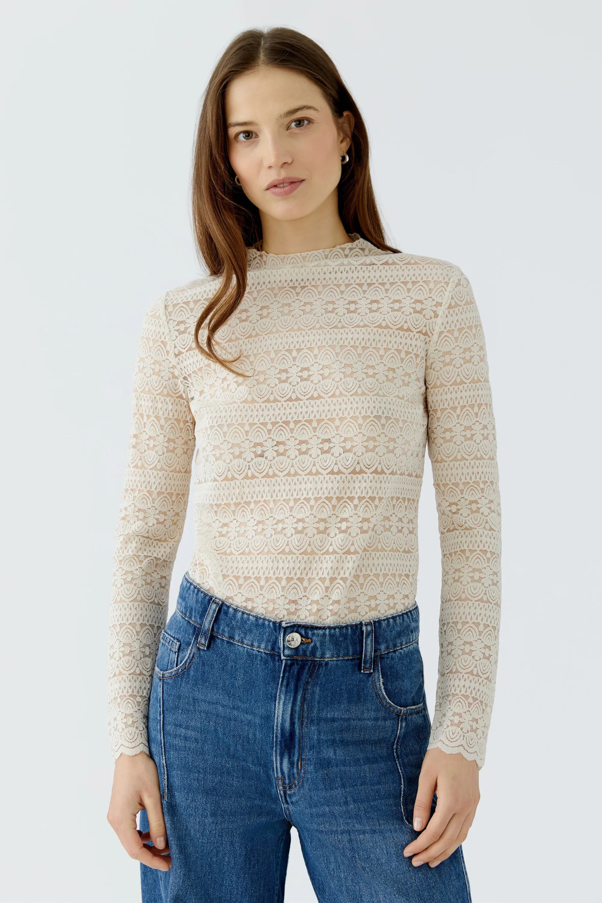 Langarmshirt aus Spitze