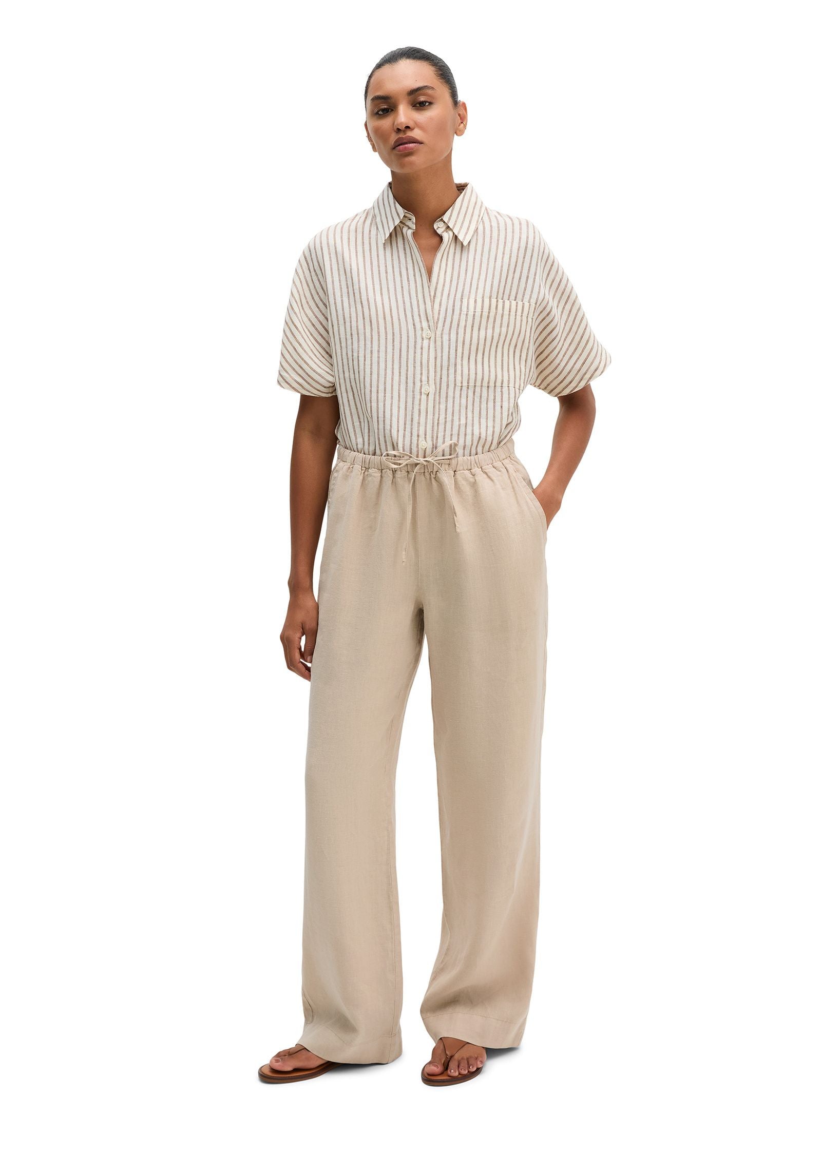 Leinenhose Straight Leg