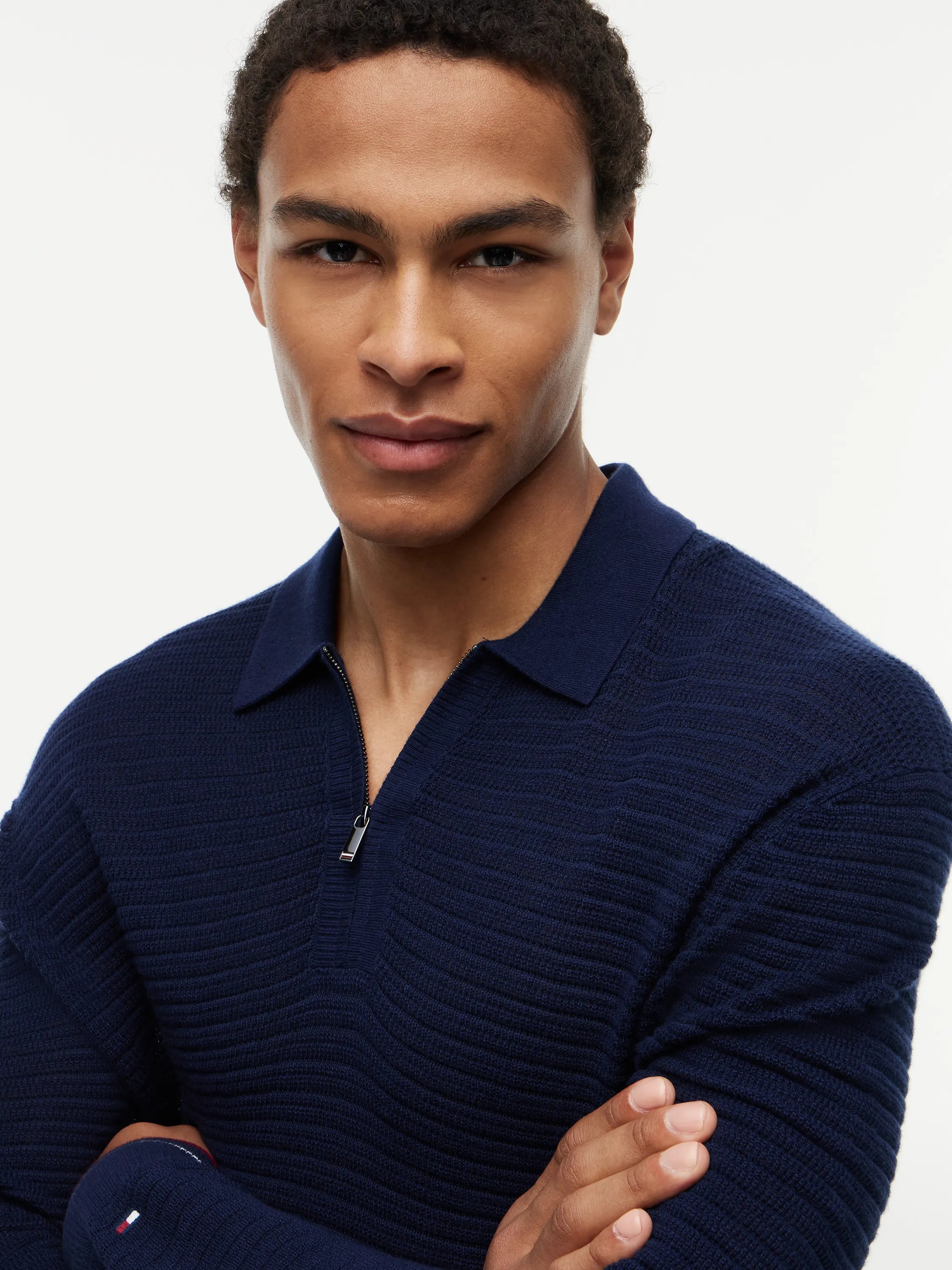 Strickpoloshirt aus Baumwollmix