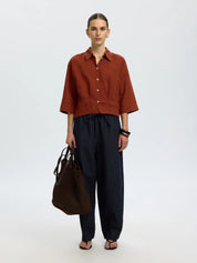 Bluse aus Leinenmix