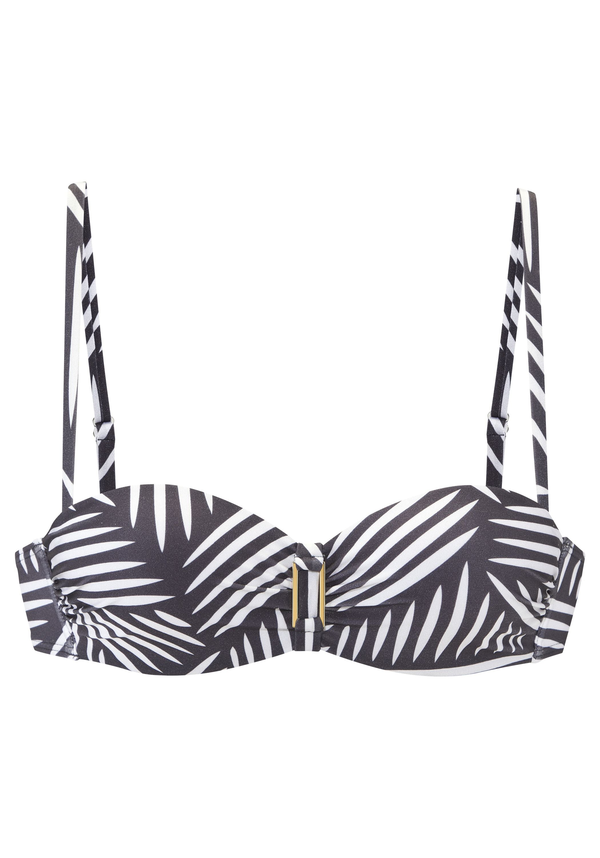 Bikini-Top mit Bügel gemustert