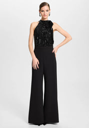 Jumpsuit mit Pailletten-Top