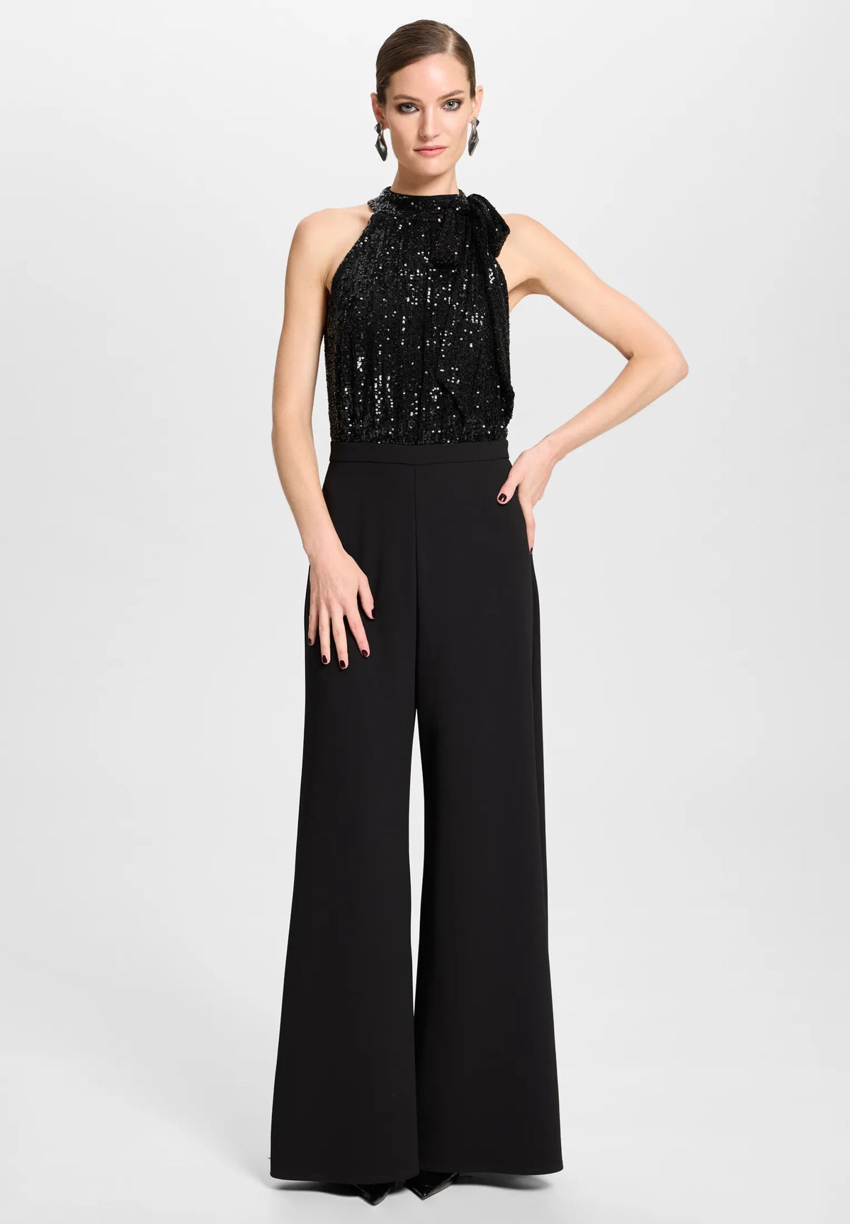 Jumpsuit mit Pailletten-Top