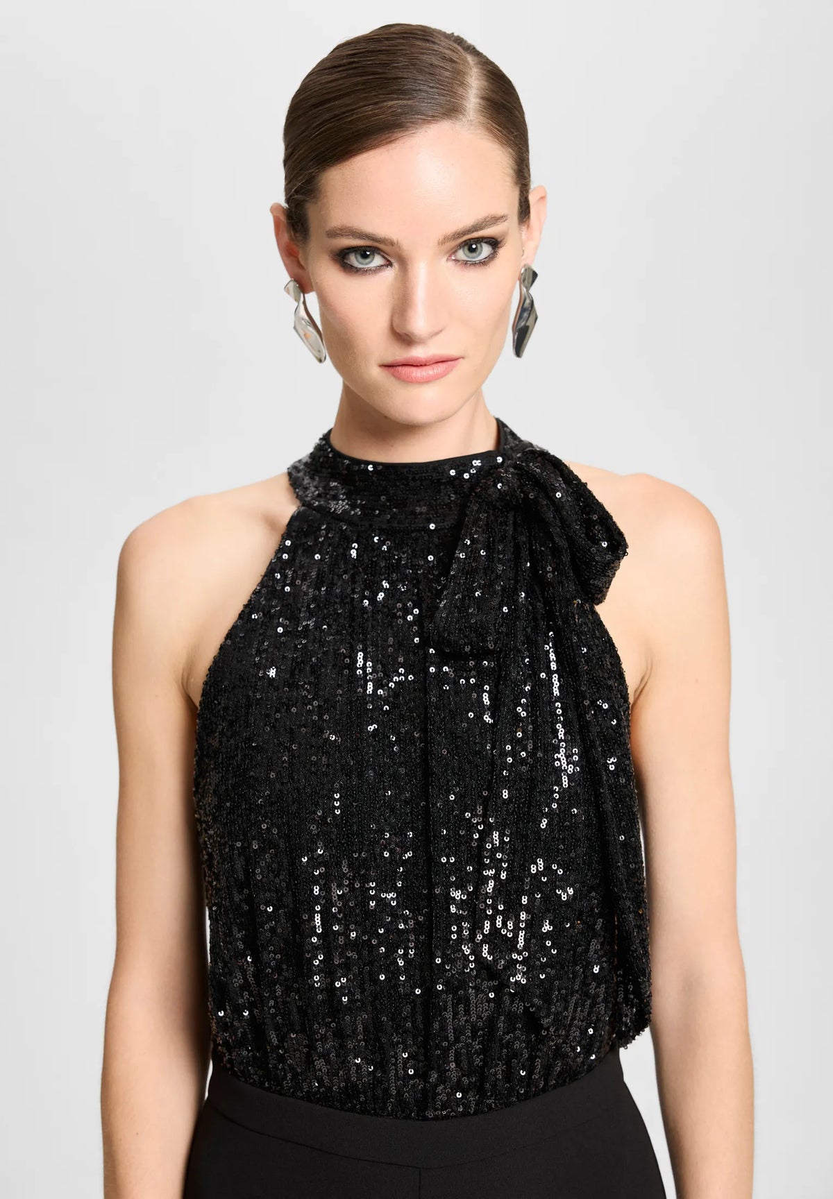 Jumpsuit mit Pailletten-Top
