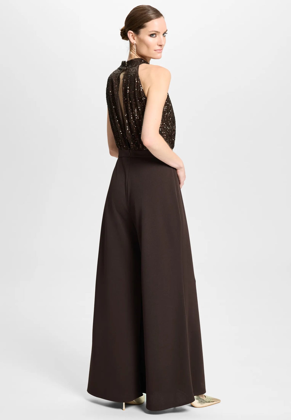 Jumpsuit mit Pailletten-Top