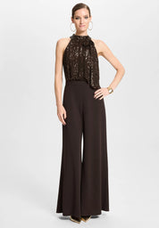 Jumpsuit mit Pailletten-Top